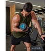 COOFANDY Gym Sleeveless Shirts Men Cotton Blend Stringer Tank Tops Quick Dry Soft Gym Wear Active Gym Shirts Workout Tank Army Green