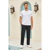 COOFANDY Men Stretchy Elastic Waist Pants Drawstring Yoga Sweatpants Athletic Running Joggers Pants Big and Tall Black
