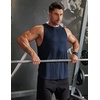 COOFANDY Men Workout Tank Tops Sleeveless Gym Muscle Shirt Quick Dry Athletic Running Tee Shirts Summer Lightweight(Navy Blue)