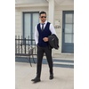 COOFANDY Men’s Business Suit Vests Slim Fit Formal Dress Waistcoat Groomsman Vest For Wedding(Dark Blue)