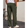 COOFANDY Men’s Casual Chino Pants Relaxed Fit Drawstring Elastic Waist Lightweight Pant Twill Pleated Trousers(Army Green)