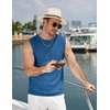 COOFANDY Mens Casual Knitted Tank Tops Crew Neck Sleeveless Muscle T Shirts Summer Beach Tops(Dusty Blue)
