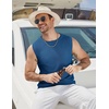 COOFANDY Mens Casual Knitted Tank Tops Crew Neck Sleeveless Muscle T Shirts Summer Beach Tops(Dusty Blue)