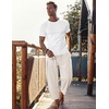COOFANDY Men’s Cotton Linen Harem Pants Drawstring Casual Cropped Trousers Lightweight Loose Beach Yoga Pants with Pockets(Linen Khaki)