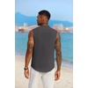 COOFANDY Mens Sleeveless Summer Shirts Beach Tank Tops Button Up Textured Tank Shirt for Vacation(Dark Grey)
