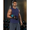 COOFANDY Mens Workout Tank Tops Cut Off Bodybuilding Fitness Muscle Shirts Wide Armholes Summer Sleeveless Shirt(Navy Blue)