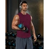 COOFANDY Mens Workout Tank Tops Cut Off Bodybuilding Fitness Muscle Shirts Wide Armholes Summer Sleeveless Shirt(Wine Red)