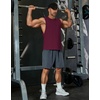 COOFANDY Mens Workout Tank Tops Cut Off Bodybuilding Fitness Muscle Shirts Wide Armholes Summer Sleeveless Shirt(Wine Red)