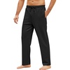 COOFANDY Men Stretchy Elastic Waist Pants Drawstring Yoga Sweatpants Athletic Running Joggers Pants Big and Tall Black