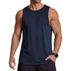 COOFANDY Men Workout Tank Tops Sleeveless Gym Muscle Shirt Quick Dry Athletic Running Tee Shirts Summer Lightweight(Navy Blue)