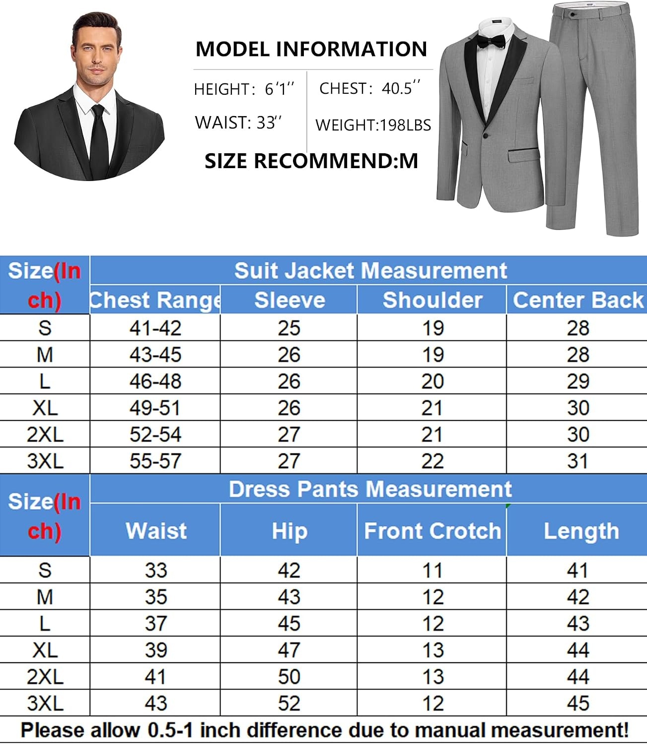 image:imageCOOFANDY Mens Tuxedo Suit Set Slim Fit 2 Piece One Button Blazer Jacket Pants for WeddingDinnerPromLight Gray
