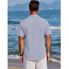 COOFANDY Men’s Beach Summer Shirts Linen Texture Shirts Short Sleeve Casual Button Down Shirt