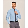 COOFANDY Men’s Business Dress Shirts Wrinkle Free Long Sleeve Regular Fit Dress Shirt Textured Casual Button Down Shirts(Clear Blue)