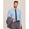 COOFANDY Men’s Business Dress Shirts Wrinkle Free Long Sleeve Regular Fit Dress Shirt Textured Casual Button Down Shirts(Clear Blue)