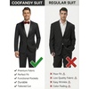 COOFANDY Mens Tuxedo Suit Set Slim Fit 2 Piece One Button Blazer Jacket Pants for Wedding,Dinner,Prom(Black)