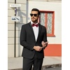 COOFANDY Mens Tuxedo Suit Set Slim Fit 2 Piece One Button Blazer Jacket Pants for Wedding,Dinner,Prom(Black)