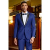 COOFANDY Mens Tuxedo Suit Set Slim Fit 2 Piece One Button Blazer Jacket Pants for Wedding,Dinner,Prom(Blue)