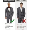 COOFANDY Mens Tuxedo Suit Set Slim Fit 2 Piece One Button Blazer Jacket Pants for Wedding,Dinner,Prom(Dark Gray)