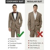 COOFANDY Mens Tuxedo Suit Set Slim Fit 2 Piece One Button Blazer Jacket Pants for Wedding,Dinner,Prom(Khaki)