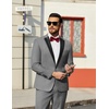 COOFANDY Mens Tuxedo Suit Set Slim Fit 2 Piece One Button Blazer Jacket Pants for Wedding,Dinner,Prom(Light Gray)