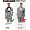 COOFANDY Mens Tuxedo Suit Set Slim Fit 2 Piece One Button Blazer Jacket Pants for Wedding,Dinner,Prom(Light Gray)