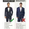 COOFANDY Mens Tuxedo Suit Set Slim Fit 2 Piece One Button Blazer Jacket Pants for Wedding,Dinner,Prom(Navy Blue)