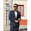 COOFANDY Mens Tuxedo Suit Set Slim Fit 2 Piece One Button Blazer Jacket Pants for Wedding,Dinner,Prom(Navy Blue)