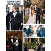 COOFANDY Mens Tuxedo Suit Set Slim Fit 2 Piece One Button Blazer Jacket Pants for Wedding,Dinner,Prom(Wine Red)
