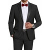 COOFANDY Mens Tuxedo Suit Set Slim Fit 2 Piece One Button Blazer Jacket Pants for Wedding,Dinner,Prom(Black)
