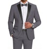 COOFANDY Mens Tuxedo Suit Set Slim Fit 2 Piece One Button Blazer Jacket Pants for Wedding,Dinner,Prom(Dark Gray)