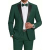 COOFANDY Mens Tuxedo Suit Set Slim Fit 2 Piece One Button Blazer Jacket Pants for Wedding,Dinner,Prom(Green)