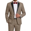 COOFANDY Mens Tuxedo Suit Set Slim Fit 2 Piece One Button Blazer Jacket Pants for Wedding,Dinner,Prom(Khaki)