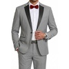 COOFANDY Mens Tuxedo Suit Set Slim Fit 2 Piece One Button Blazer Jacket Pants for Wedding,Dinner,Prom(Light Gray)