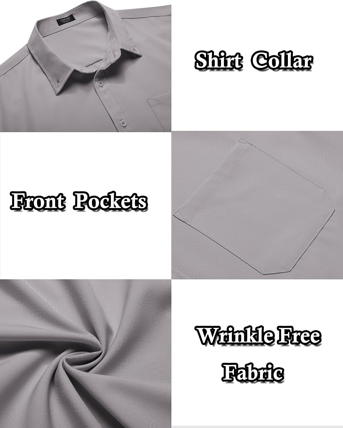 image:imageCOOFANDY Mens Casual Dress Shirt Short Sleeve Wrinkle Free Dress Shirt Business Casual Shirts