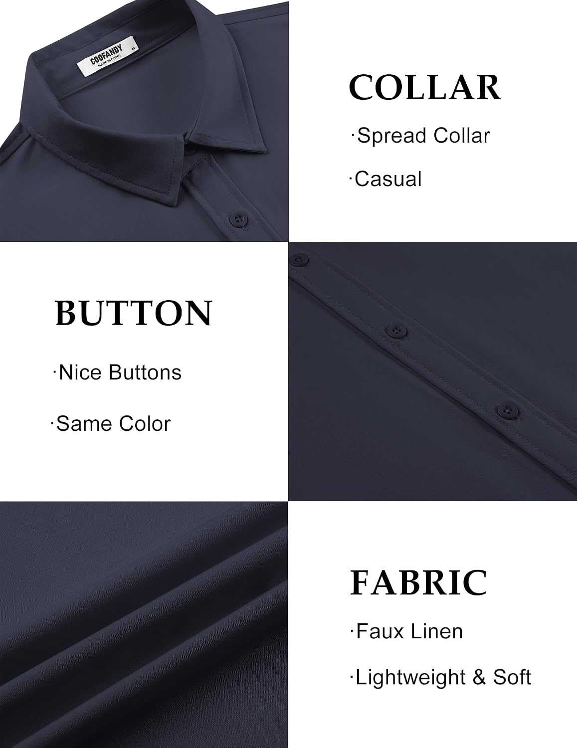 image:imageCOOFANDY Mens Short Sleeve Button Down Shirts Casual Linen Summer Beach Shirt Wrinkle Free
