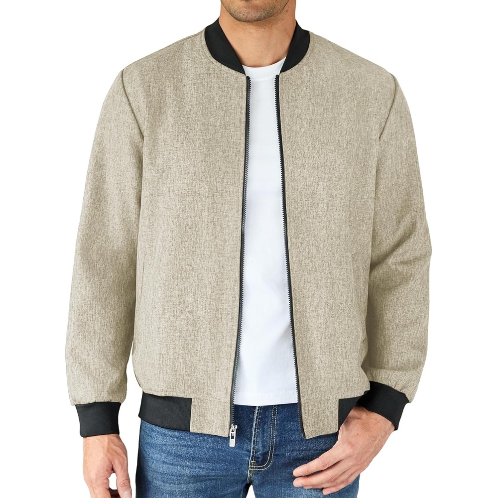 image:imageCOOFANDY Mens Casual Varsity Jacket Vintage Lightweight Bomber Jackets Zip Up Fashion Coat