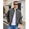 COOFANDY Men Bomber Jacket Lightweight Windbreaker Jackets Casual Softshell Flight Fashion Winter Fall Coat with Pocket(1 – Grey)