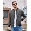 COOFANDY Men Bomber Jacket Lightweight Windbreaker Jackets Casual Softshell Flight Fashion Winter Fall Coat with Pocket(1 – Grey)