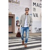 COOFANDY Men Bomber Jacket Lightweight Windbreaker Jackets Casual Softshell Flight Fashion Winter Fall Coat with Pocket(1 – Light Grey)