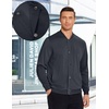 COOFANDY Men’s Casual Lightweight Jacket Baseball Letterman Snap Button Jacket(Dark Blue)