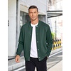 COOFANDY Men’s Casual Lightweight Jacket Baseball Letterman Snap Button Jacket(Lake Green)