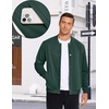 COOFANDY Men’s Casual Lightweight Jacket Baseball Letterman Snap Button Jacket(Lake Green)