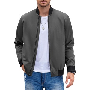 COOFANDY Men Bomber Jacket Lightweight Windbreaker Jackets Casual Softshell Flight Fashion Winter Fall Coat with Pocket(1 – Grey)
