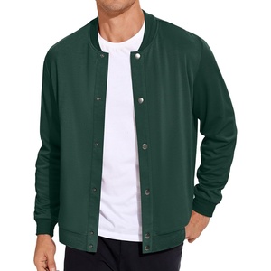 COOFANDY Men’s Casual Lightweight Jacket Baseball Letterman Snap Button Jacket(Lake Green)
