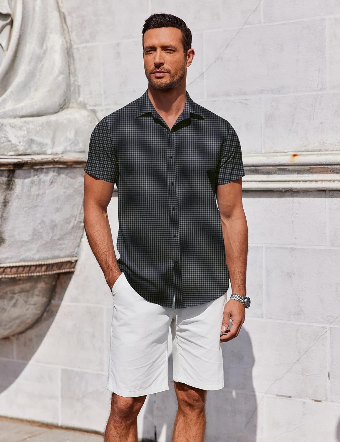 image:imageCOOFANDY Mens Button Down Shirt Short Sleeve Casual Shirt for Men Summer Business Casual Dress ShirtGw524
