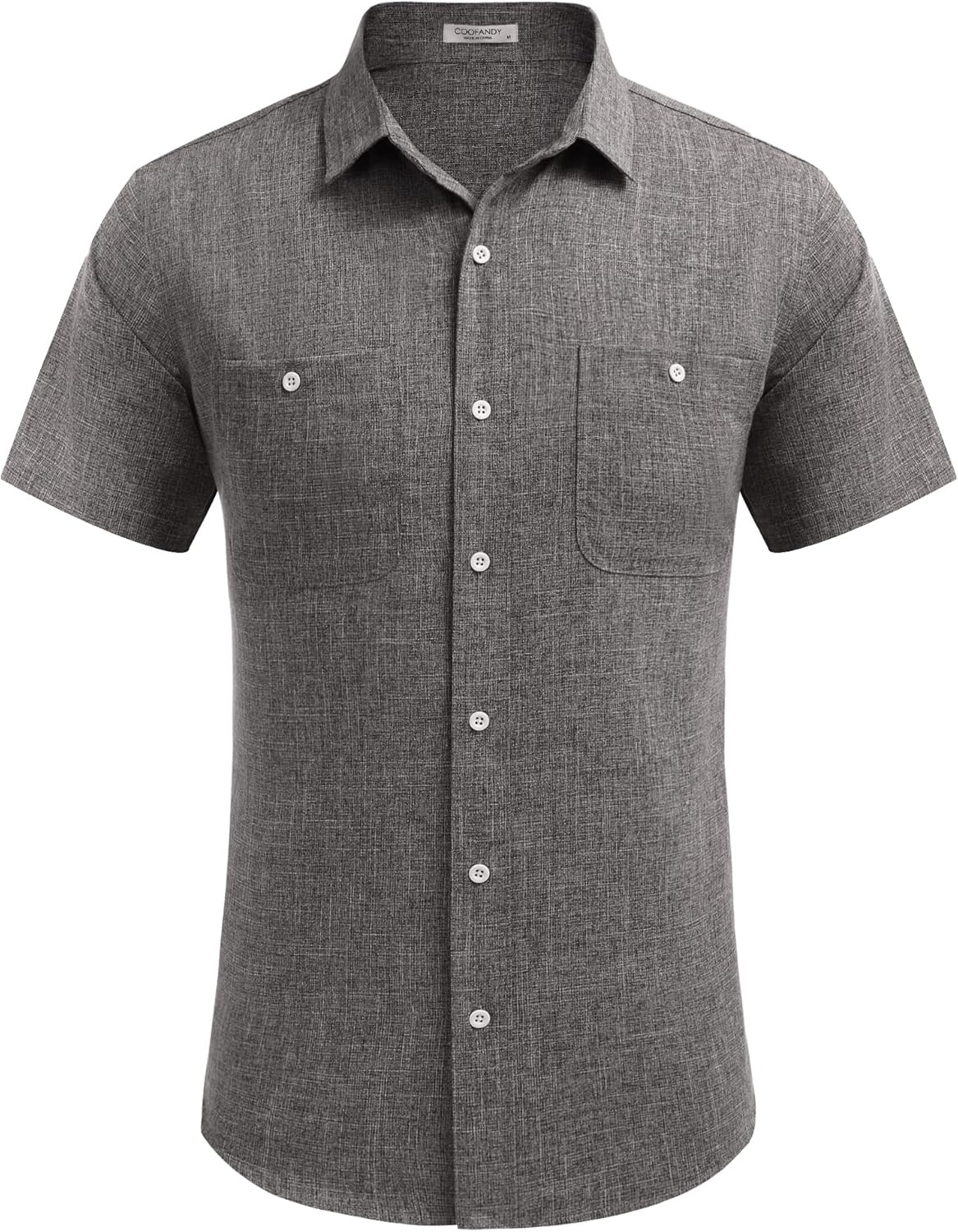 image:imageCOOFANDY Mens Linen Shirt Beach Summer Short Sleeve Button Down Casual Shirts