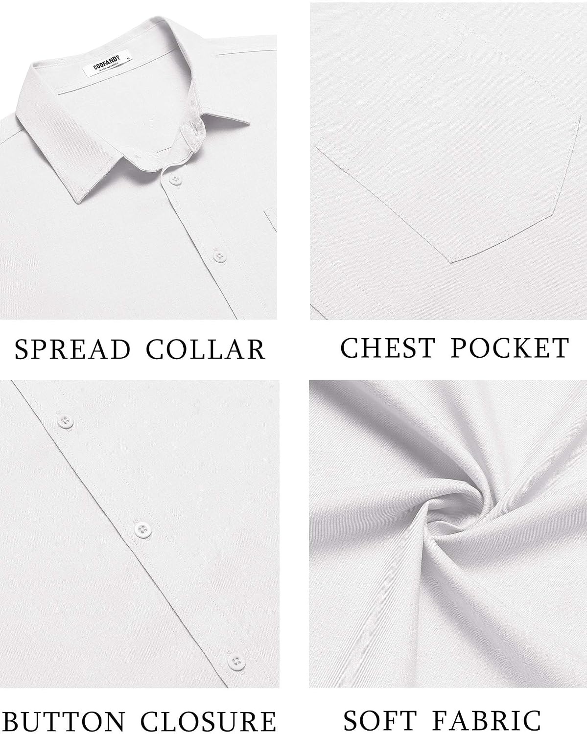 image:imageCOOFANDY Mens Linen Shirt Summer Beach Vacation Shirts Casual Button Down Short Sleeve Top Resort Wear for Men White