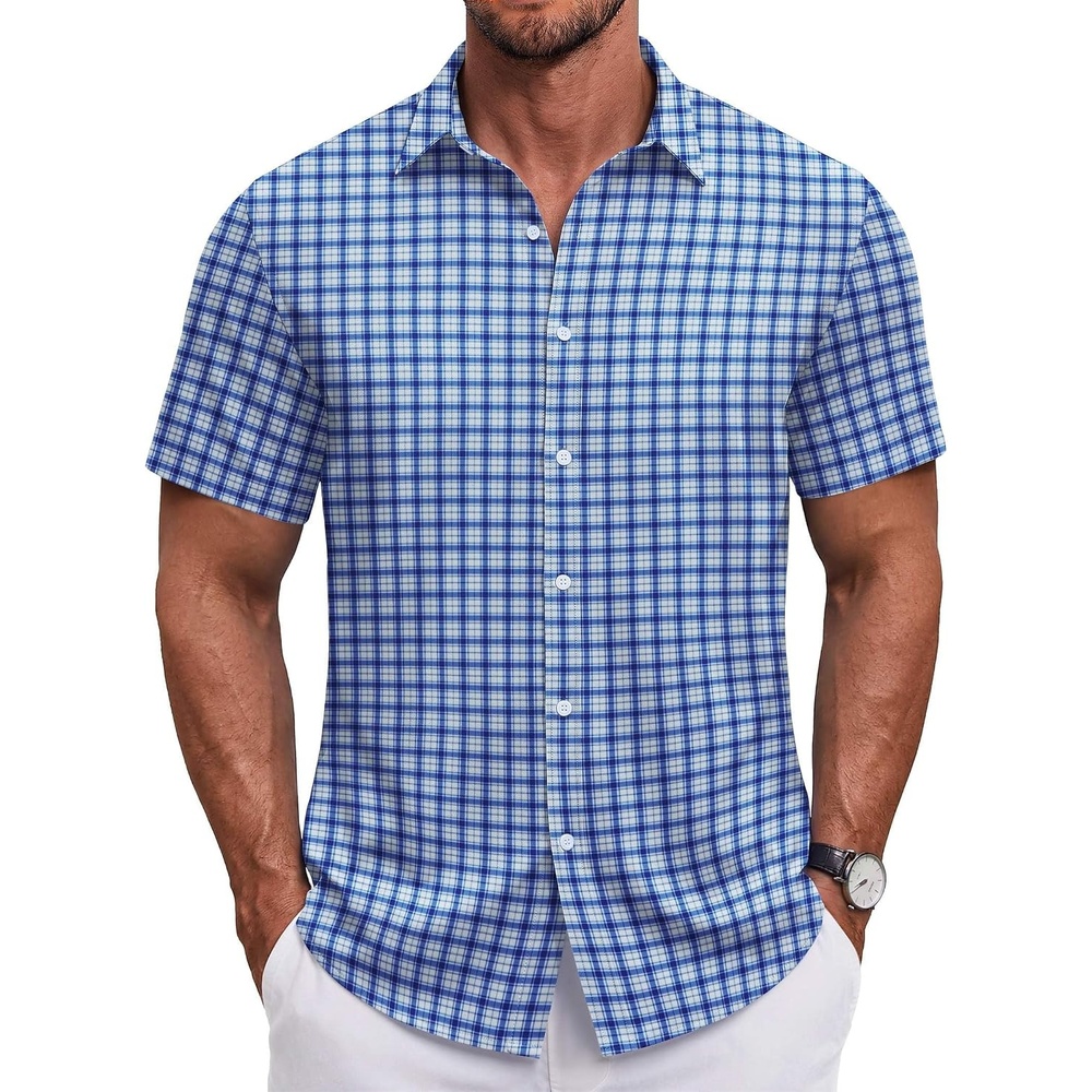 image:imageCOOFANDY Mens Button Down Shirt Short Sleeve Casual Shirt for Men Summer Business Casual Dress ShirtGw511