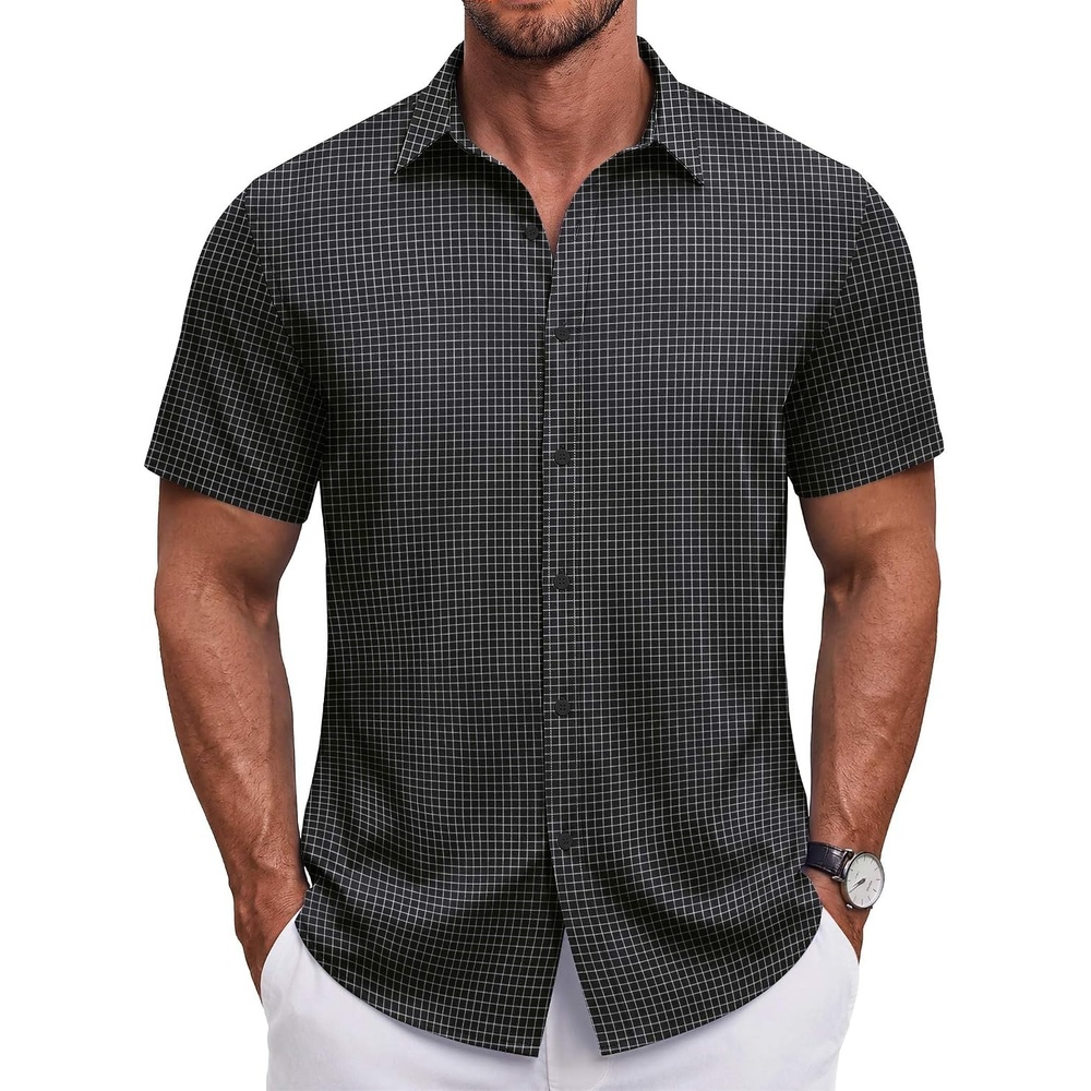 image:imageCOOFANDY Mens Button Down Shirt Short Sleeve Casual Shirt for Men Summer Business Casual Dress ShirtGw524