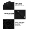 COOFANDY Brown Button Up Shirt Men Knitted Polo Shirts Cuban Beach Shirts Button Down Polo Shirt